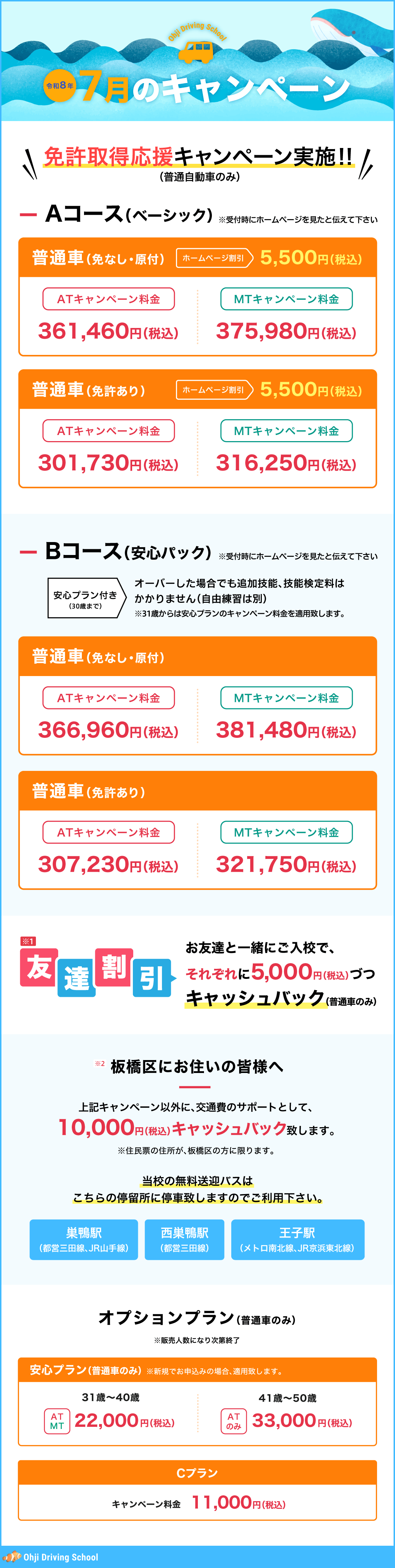 キャンペーン情報｜東京都公安委員会指定 王子自動車学校